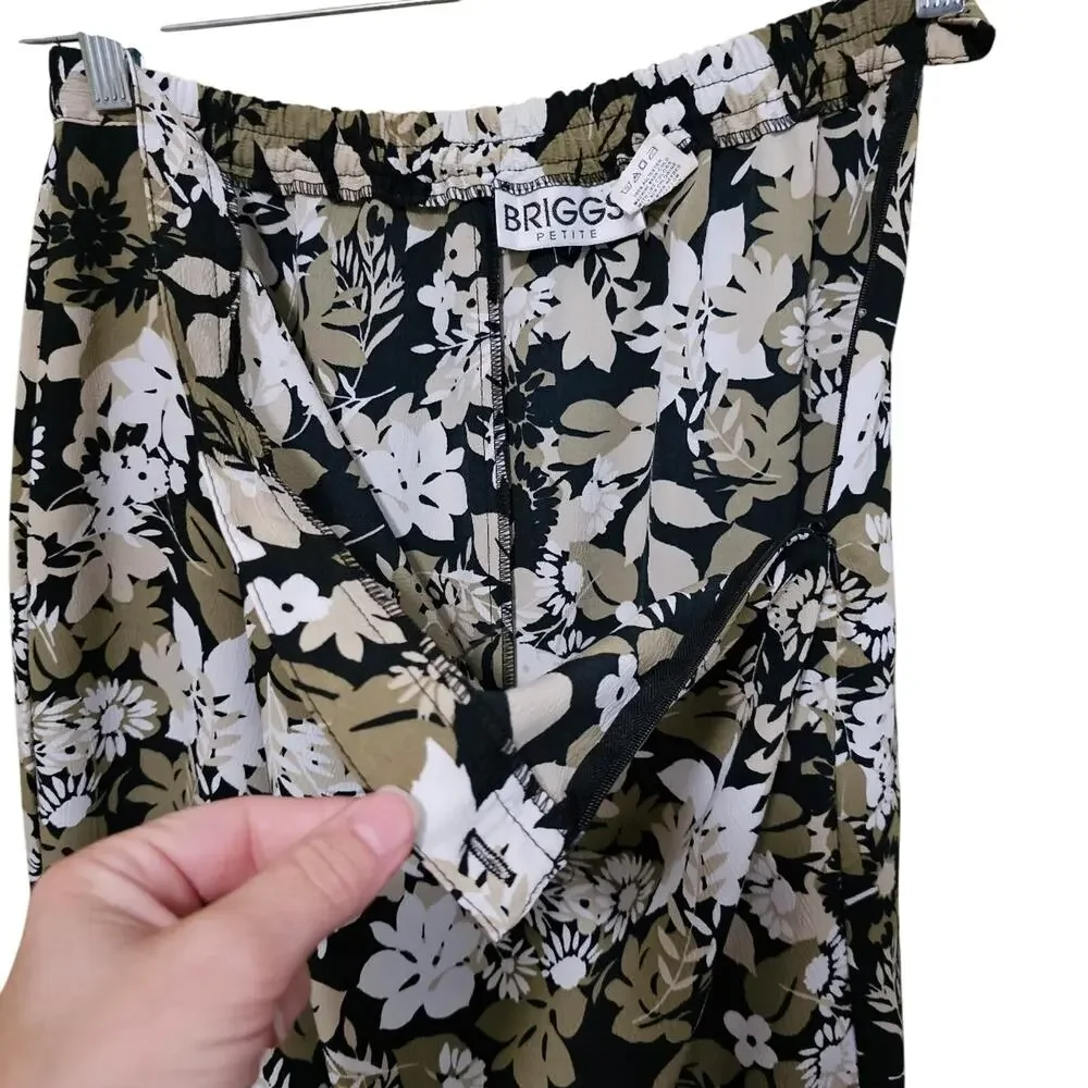 Briggs Vintage Midi Skirt Women's Size MP Floral Boho Office Casual Artsy Party